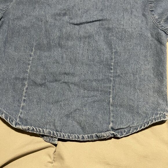 Vintage Disney Mickeys For Kids Embroidered Shirt Chambray Top Girls Medium 8/10 - Picture 9 of 11